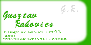 gusztav rakovics business card
